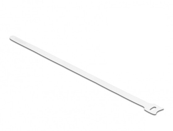 Кабельные стремянки "Hook & loop" белые 30 см 12 мм 10 шт - Delock
