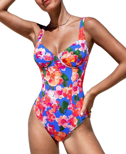 Women's Floral Sweetheart Slim & Sculpt One-Piece