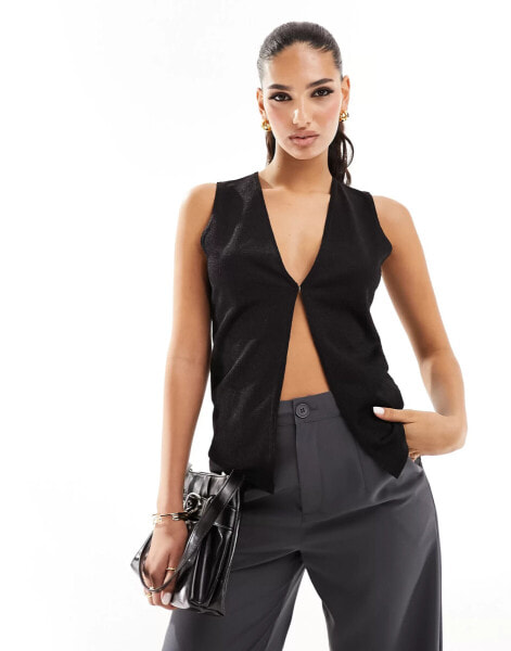 Kaiia slinky waistcoat in black