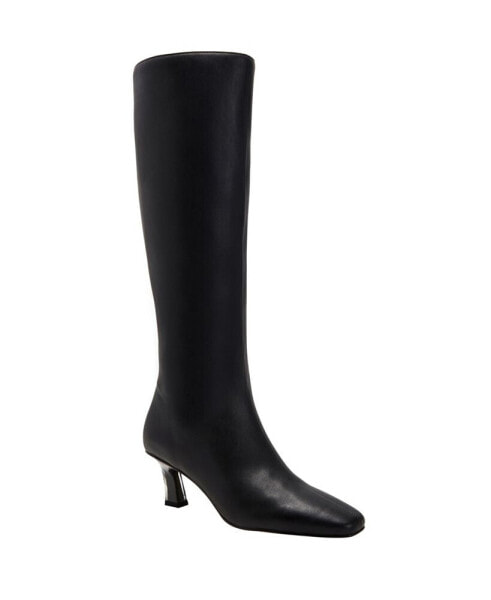 Women's The Zaharrah Square Toe Kitten Heel Regular Calf Boots