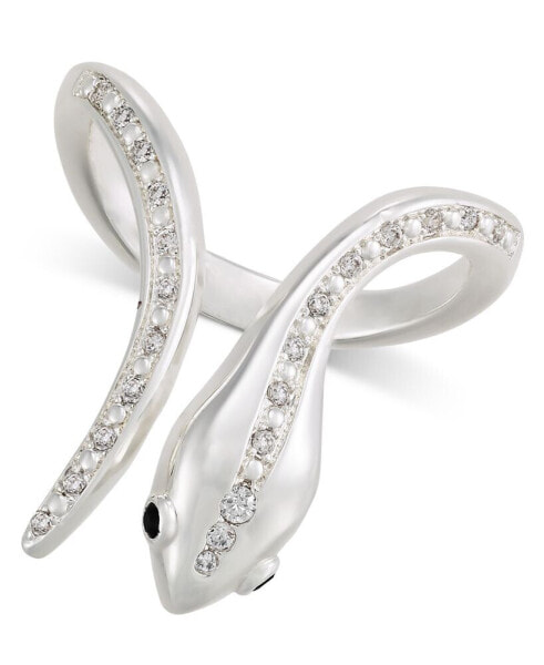 Silver-Tone Crystal Snake Ring, Created for Macy's
