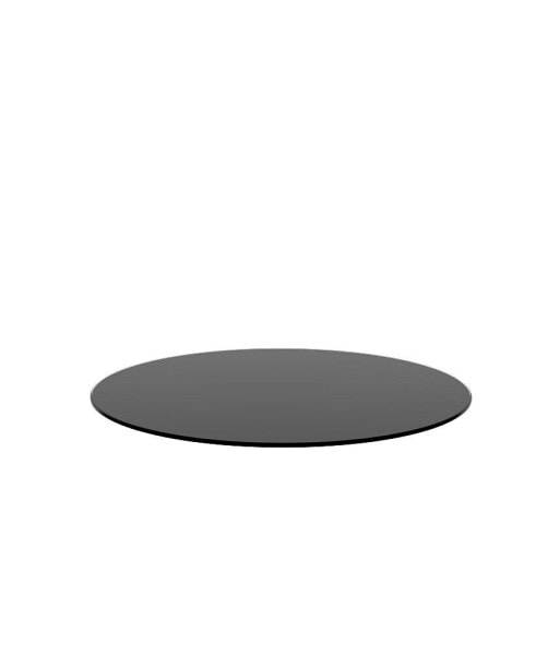 24" Inch Round Tempered Glass Table Top Black Glass 1/4" Inch Thick Round Polished Edge
