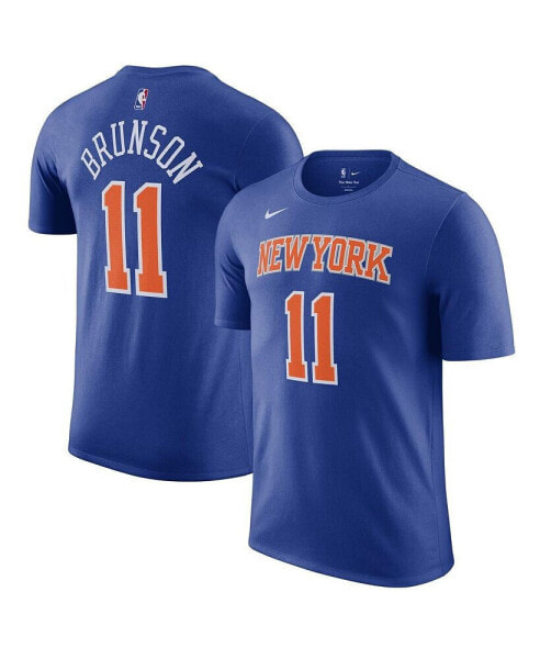 Men's Jalen Brunson Blue New York Knicks Icon Edition Name Number T-Shirt