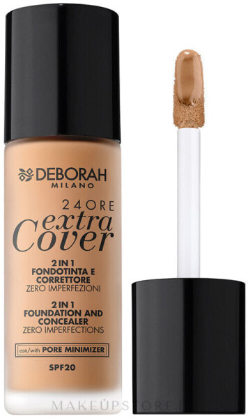 2in1 Foundation & Concealer zur Porenminimierung LSF 20 - Deborah 24Ore Extra Cover Foundation SPF 20 05