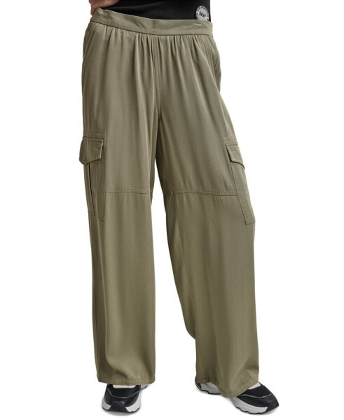 Women's Pull-On Twill Wide-Leg Cargo Pants