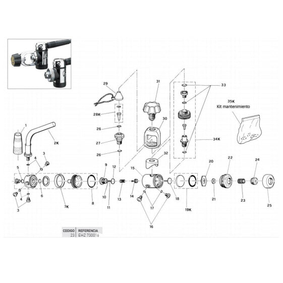 CRESSI Pressure Regulation Spring First Stage DM