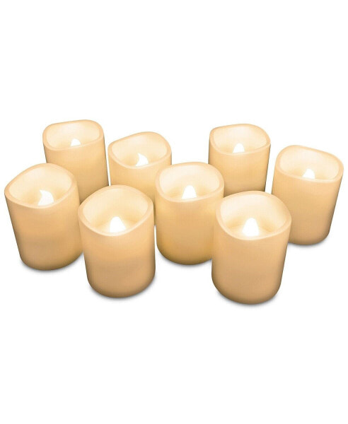 Lavish Home 242644 LED Votive Flameless Wax Candle Set 8-Piece Ivory