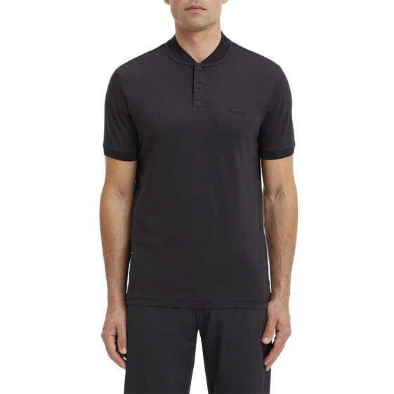 CALVIN KLEIN Smooth Cotton Stand Collar short sleeve polo