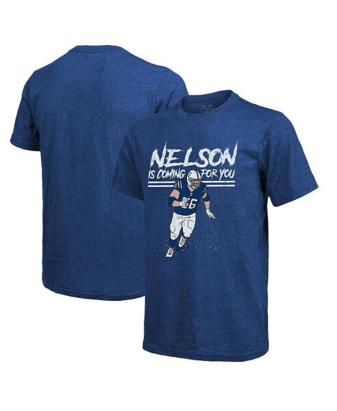 Men's Threads Quenton Nelson Royal Indianapolis Colts Tri-Blend Player T-shirt