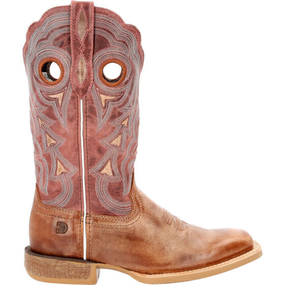Durango Lady Rebel Pro Embroidered Square Toe Cowboy Womens Brown, Red Casual B