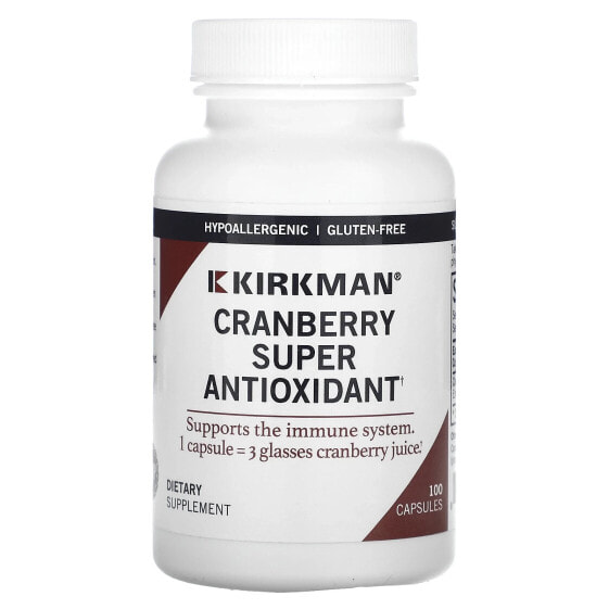 Kirkman Labs, Клюква, супер антиоксидант, 100 капсул