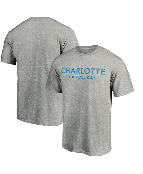 Men's Heather Gray Charlotte FC Wordmark T-shirt