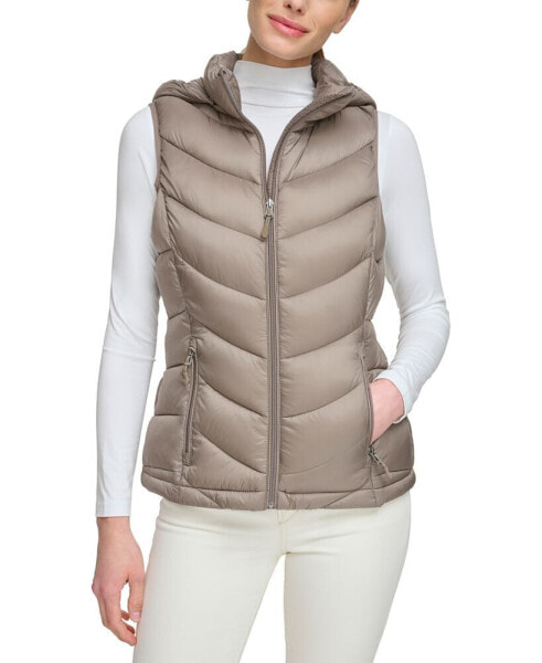 Women's Packable Hooded Puffer Vest, Created for Macy's