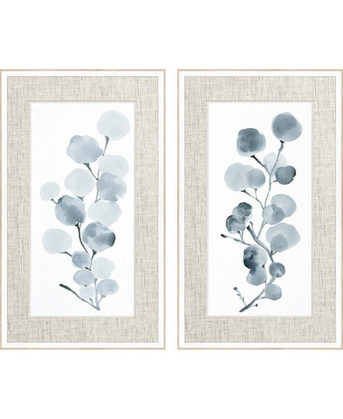 Gray Botanical Framed Art, Set of 2