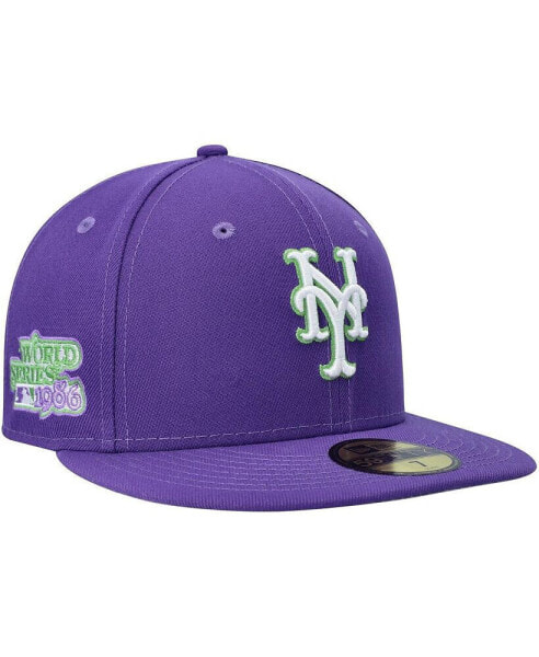 Men's Purple New York Mets Lime Side Patch 59FIFTY Fitted Hat