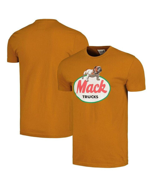 Men's Brown Distressed Mack Trucks Brass Tacks T-shirt