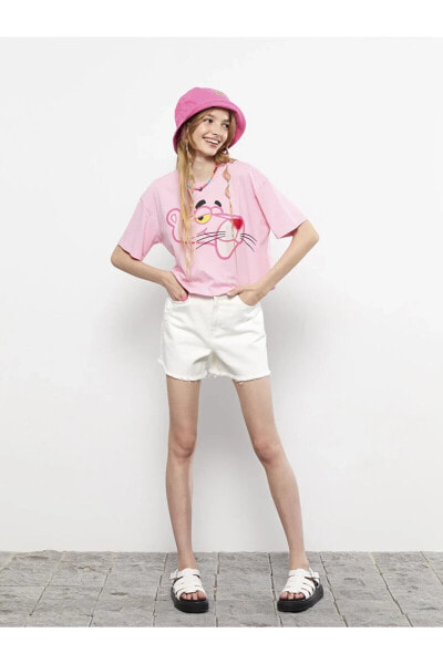 Топ LC Waikiki Pink Panther Crop Tee