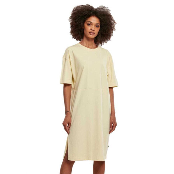 URBAN CLASSICS Organic Oversized Slit Short Sleeve Short Dress