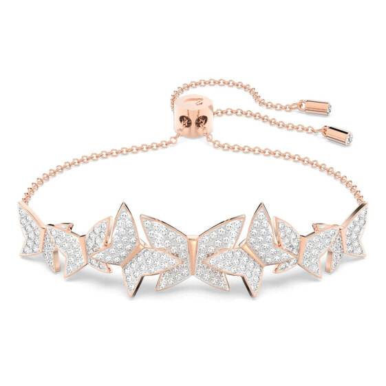 Swarovski Damen Armband Lilia Schmetterling, Weiß, Roségoldfarbe 5636430