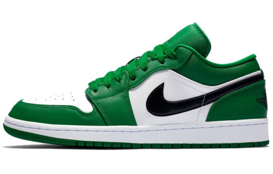 Кроссовки Nike Air Jordan 1 Low Pine Green (Белый, Зеленый, Черный)