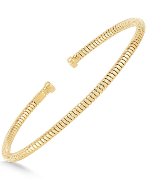 Polished Coil Tubogas Cuff Bangle Bracelet in 14k Gold