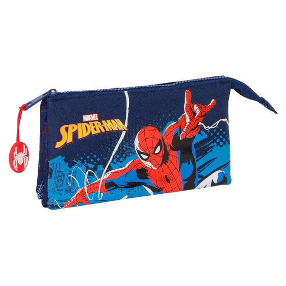 SAFTA Triple Spider-Man Neon Pencil Case