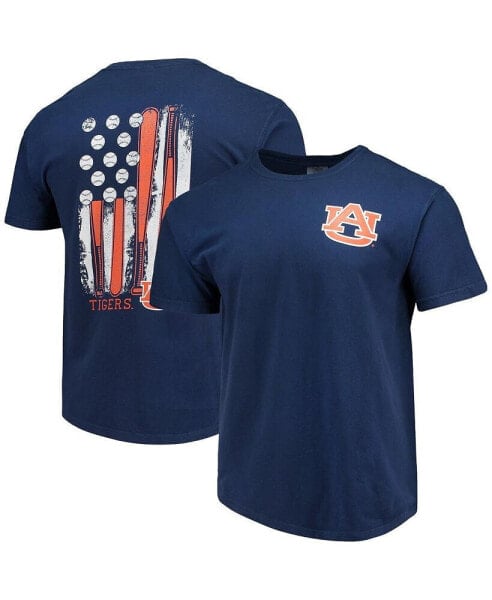 Men's Navy Auburn Tigers Baseball Flag Comfort Colors T-shirt