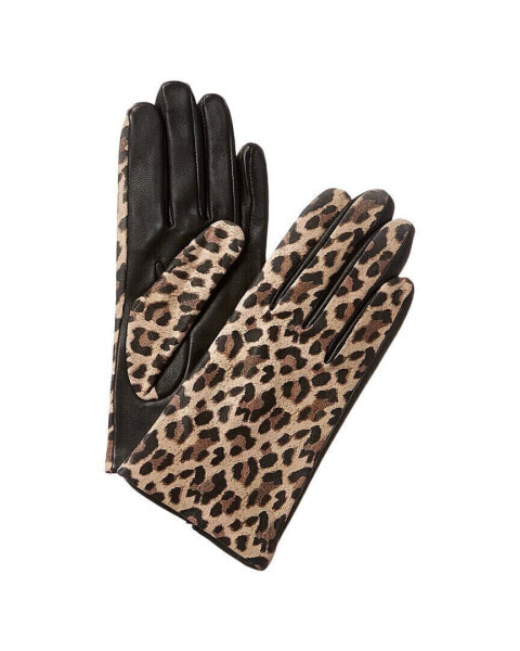 Lord & Taylor Silk-Lined Leather Gloves Women's