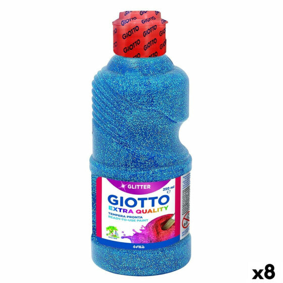 Краски темпера Giotto Glitter Синий 250 мл (8 штук)