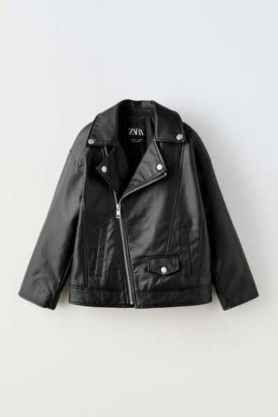 Leather effect biker jacket