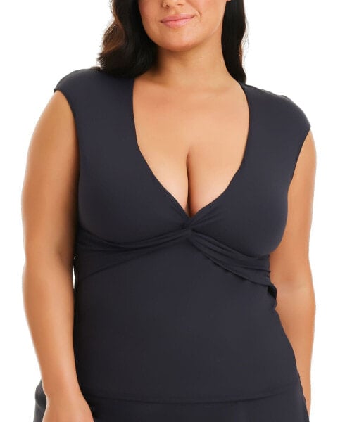 Bleu by Rod Beattie Plus Size Lets Get Twisted Tankini Top Swimwear Size 20W