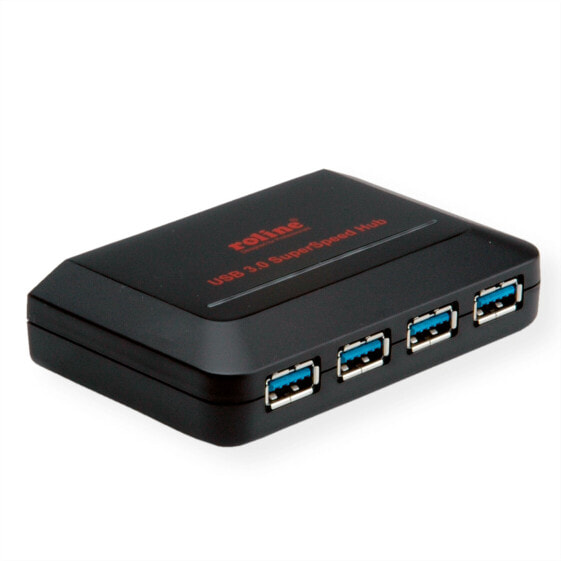 ROLINE 4 Port USB 3.0 Hub schwarz