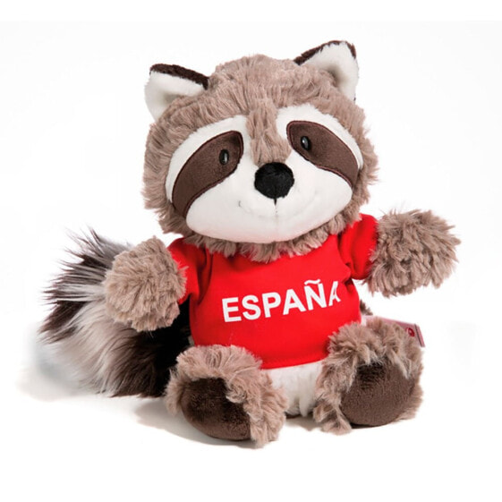 Мягкая игрушка NICI Енот 25 см с футболкой красного цвета из коллекции Espana Teddy
