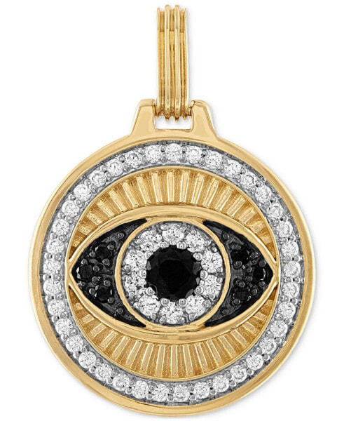 Esquire Men's Jewelry cubic Zirconia Evil Eye Pendant in 14k Gold-Plated Sterling Silver, Created for Macy's