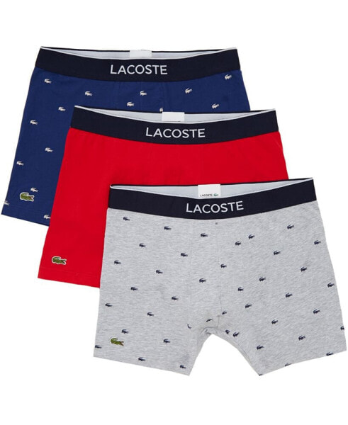 Men's Crocodile-Print Stretch Boxer Brief Set, 3-Pack