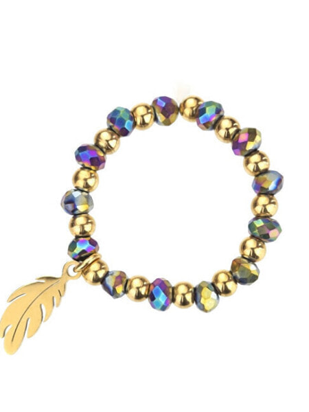 Amy Violet Gold Plated Beaded Ring EWR23032G