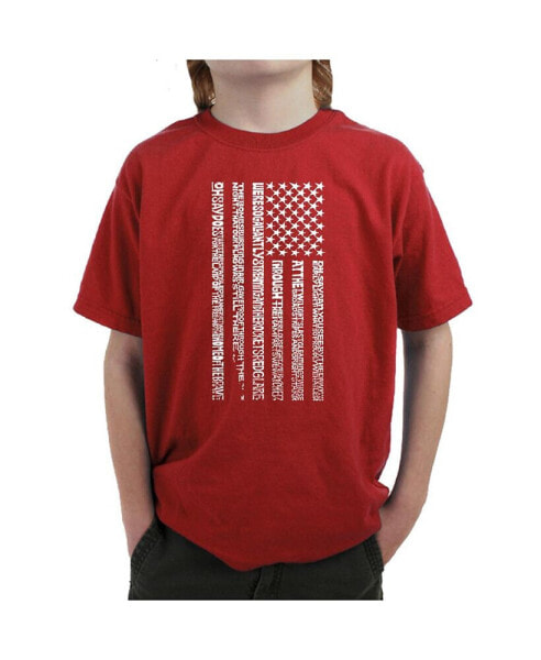 Big Boy's Word Art T-shirt - National Anthem Flag
