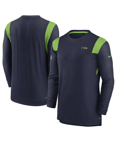 Men's College Navy Seattle Seahawks Sideline Tonal Logo Performance Player Long Sleeve T-shirt