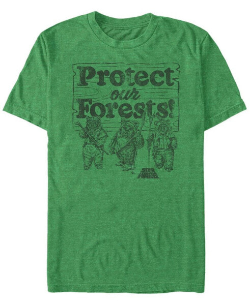 Star Wars Men's Ewok Protect Our Forests Short Sleeve T-Shirt
