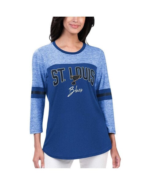 Women's Blue St. Louis Blues Play The Game 3/4-Sleeve T-shirt