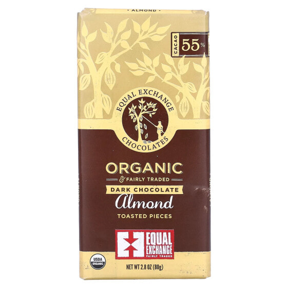 Organic Dark Chocolate, Almond Toasted Pieces, 2.8 oz (80 g)