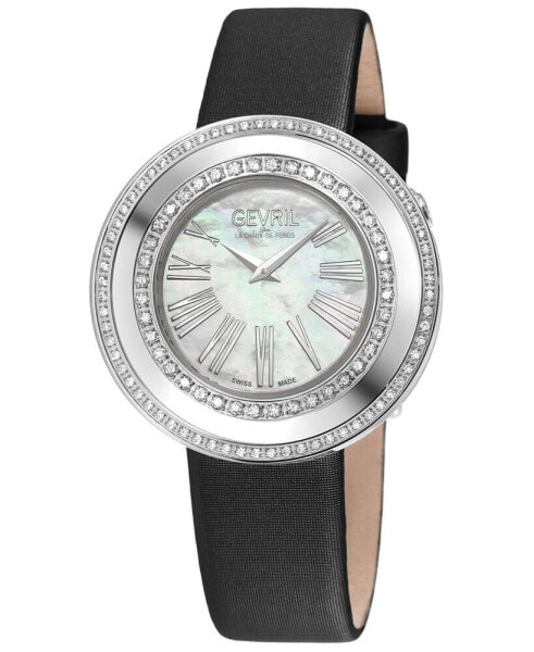 Часы Gevril Gandria Black Leather Watch