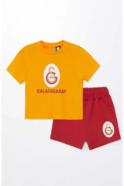 Baby Bisiklet Yaka Galatasaray Baskılı Erkek Bebek Tişört Ve Şort Alt-Üst Takım