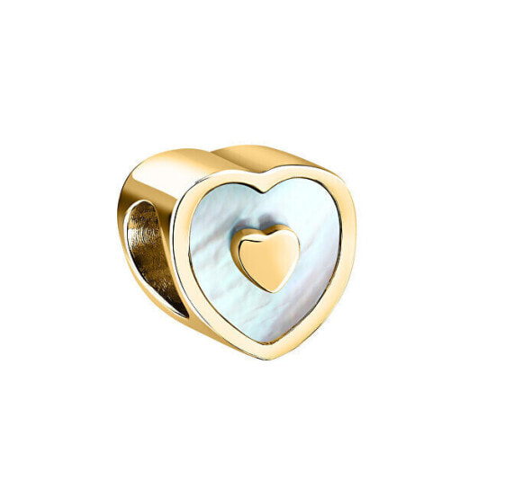 Drops gold-plated heart bead SCZ1334