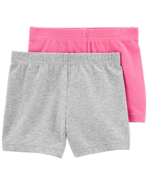 Toddler 2-Pack Pink/Grey Bike Shorts 3T