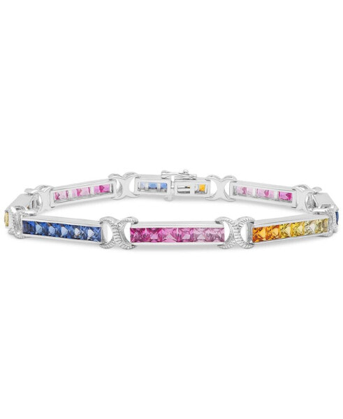 Multicolor Lab Grown Sapphire (6 ct. t.w.) Bracelet in Sterling Silver