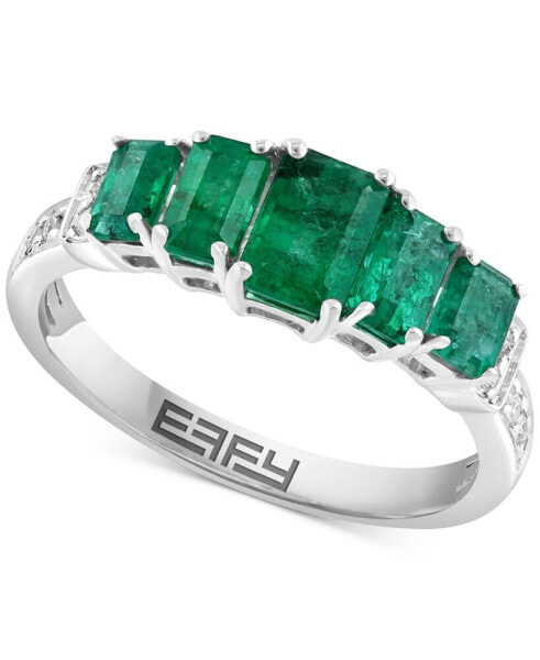 EFFY® Emerald (1-3/8 ct. t.w.) & Diamond (1/10 ct. t.w.) Statement Ring in Sterling Silver