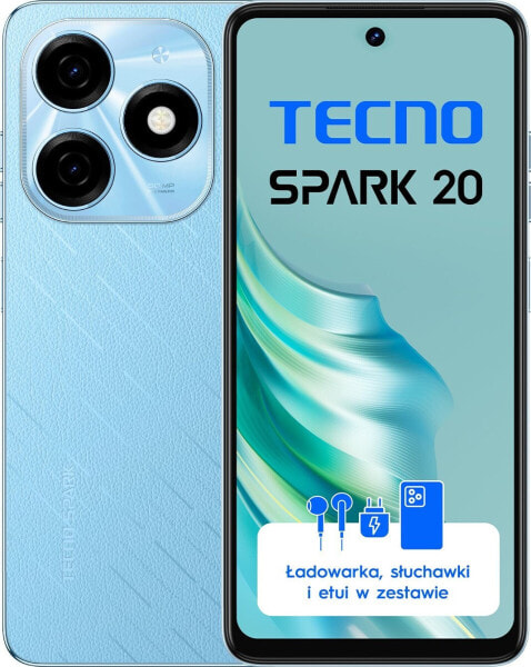 Smartfon Tecno Spark 20 8/256GB Niebieski (KJ5n_256+8_MSB)