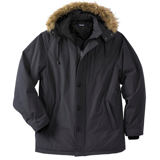 Big & Tall Arctic Down Parka With Detachable Hood And Insulated Cuffs