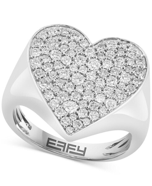 EFFY® Diamond Pavé Heart Cluster Ring (1-1/8 ct. t.w.) in 14k White Gold
